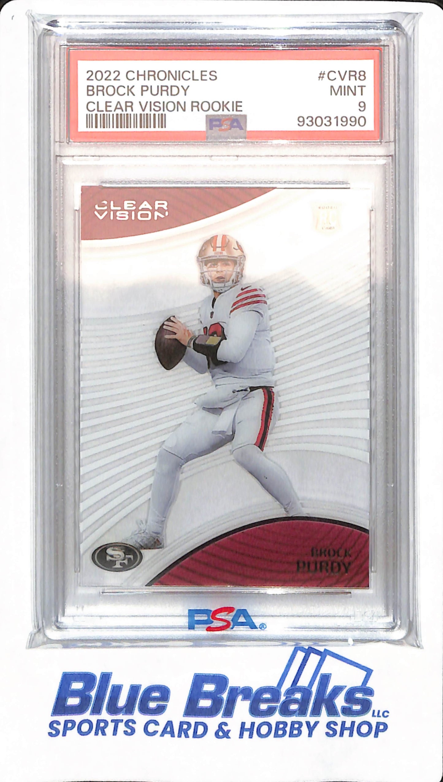 2022 Chronicles - Brock Purdy - # CVR8 - PSA 9 - Football - San Francisco 49ers - Clear Vision Rookie