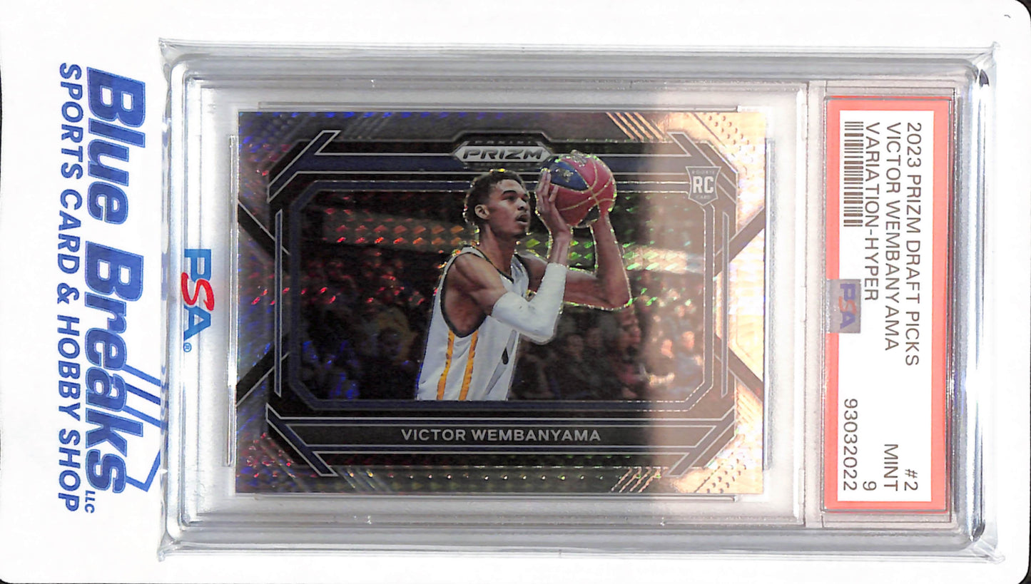 2023 Prizm Draft Picks - Victor Wembanyama - # 2 - San Antonio Spurs - Basketball - Variation - Hyper - PSA 9