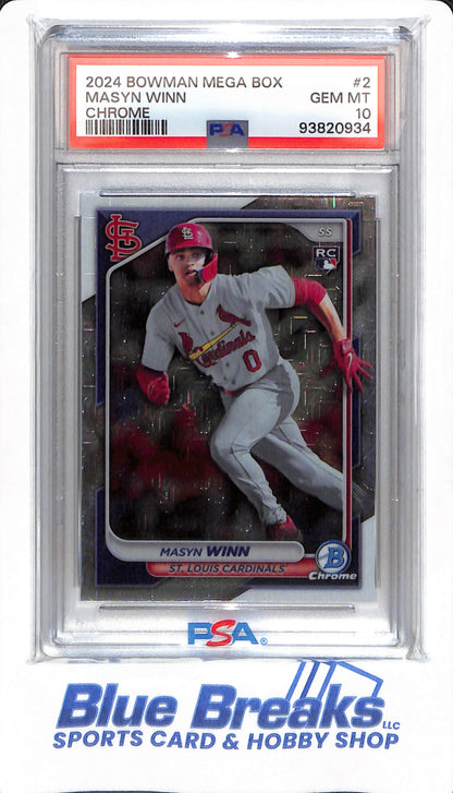 2024 Bowman Mega Box - Masyn Winn - # 2 - PSA 10 - Baseball - St Louis Cardinals - Chrome