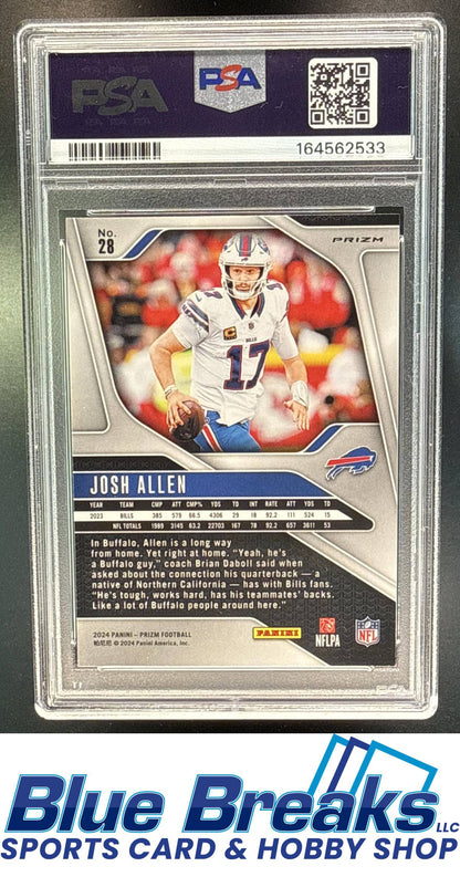 2024 Panini Prizm Green Wave Josh Allen [RC] #28 PSA 9 Buffalo Bills