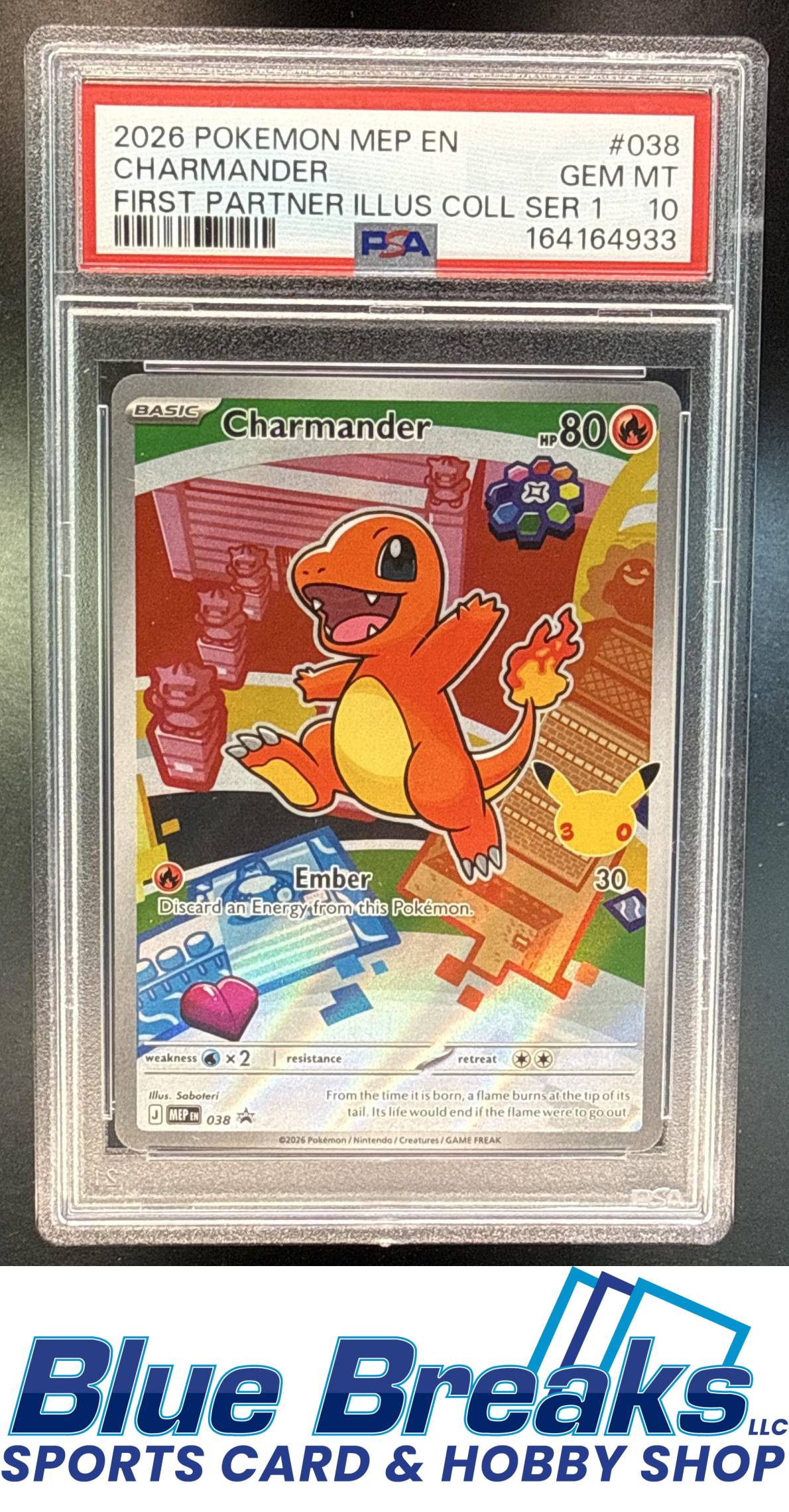 2026 Pokemon MEP Black Star Promos Charmander #038 First Partner Illustration Collection Series 1 PSA 10