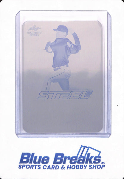 2022 Leaf Trinity Steel - Taj Bradley - Baseball - Tampa Bay Rays - Cyan Printing Plate - 1/1