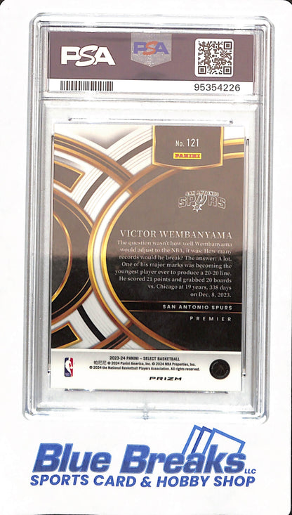 2023 Select - Victor Wembanyama - # 121 - Basketball - San Antonio Spurs - Blue Prizm - PSA 10