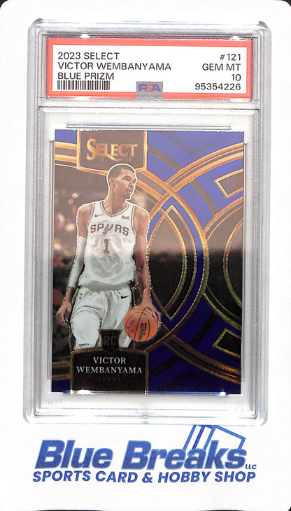 2023 Select - Victor Wembanyama - # 121 - Basketball - San Antonio Spurs - Blue Prizm - PSA 10