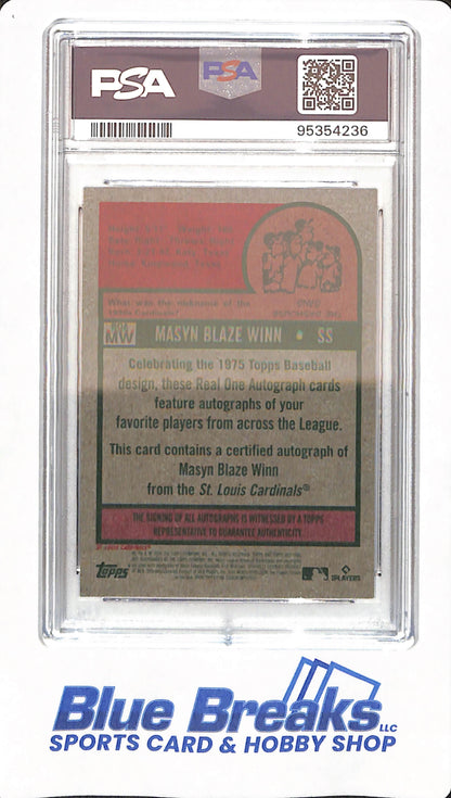 2024 Topps Heritage - Masyn Winn- St Louis Cardinals - #ROAMW - Baseball - Real One Autograph - PSA 9