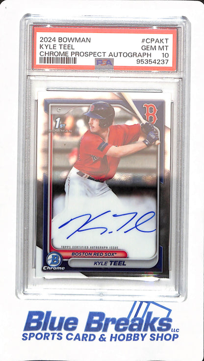 2024 Bowman - Kyle Teel - # CPAKT - Chrome Prospect Autograph - Boston Red Sox - Baseball - PSA 10