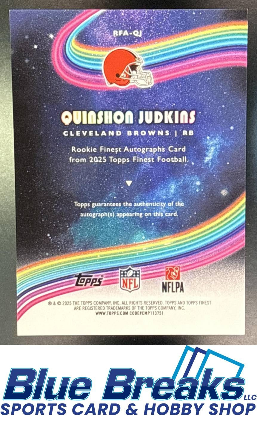 2025 Topps Finest RC Auto Quinshon Judkins #RFA-QJ Cleveland Browns