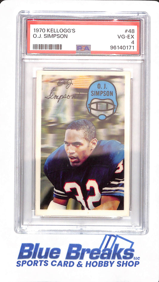 1970 Kellogg's - O.J. Simpson - Buffalo Bills - # 48 - Football - PSA 4