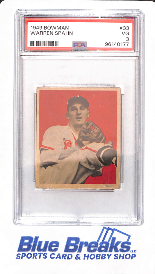 1949 Bowman - Warren Spahn - Boston Braves - Baseball - # 33 - PSA 3