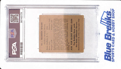 1948 Bowman - Warren Spahn - Baseball - # 18 - Boston Braves - # 18 - PSA 3 (MC)