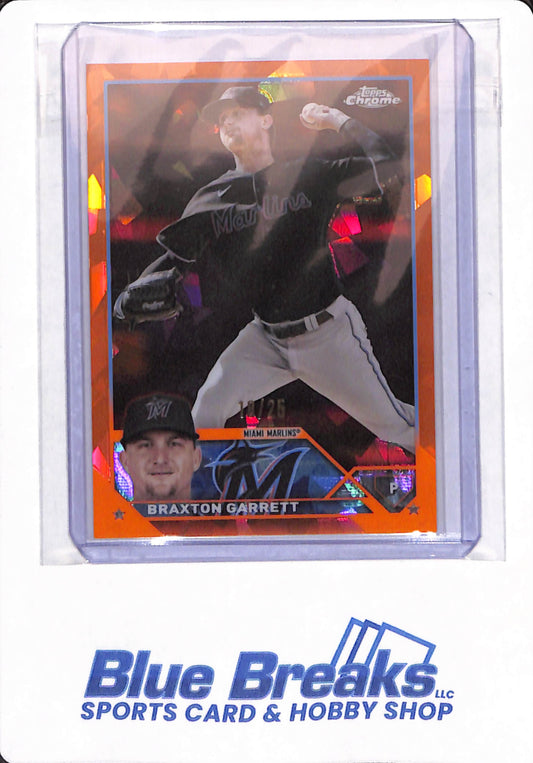 2023 Topps - Braxton Garrett - # USCS113 - Miami Marlins - Baseball - Sapphire - Orange - 18/25