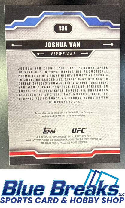 2025 Topps UFC Chrome Sapphire Joshua Van #136 RC