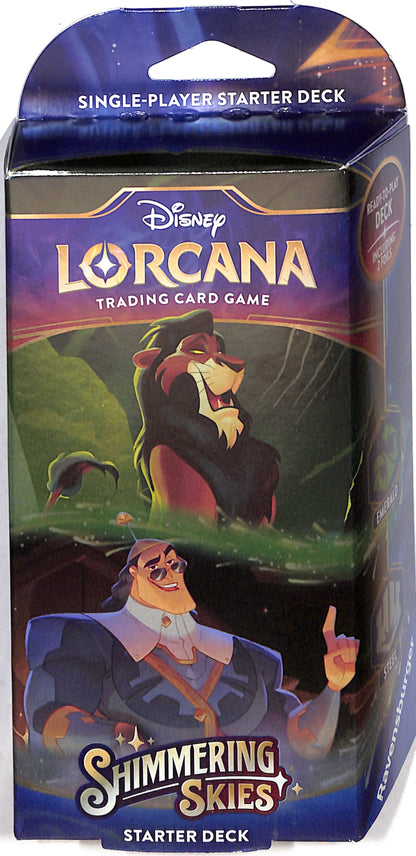 Disney Lorcana : Shimmering Skies Starter Deck (Emerald & Steel) - Sealed Wax