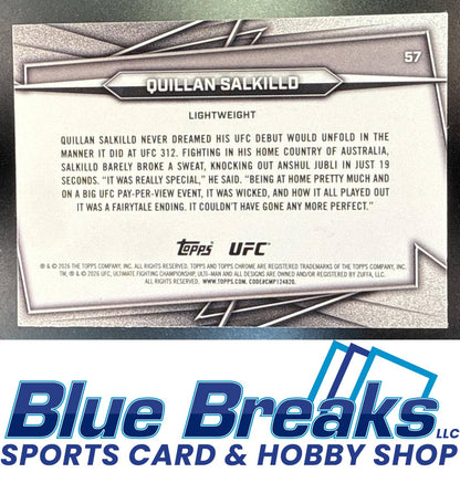 2026 Topps Chrome Sapphire UFC Quillan Salkilld #57a RC