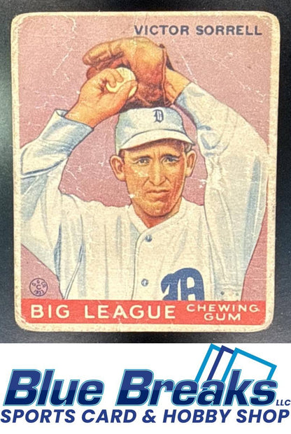 1933 Goudey R319 Victor Sorrell [RC] #15 RC Detroit Tigers