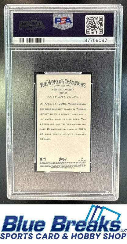2023 Topps Allen & Ginter Anthony Volpe #RDV-18b A&G Rookie Design Variation Mini RC PSA 10 New York Yankees