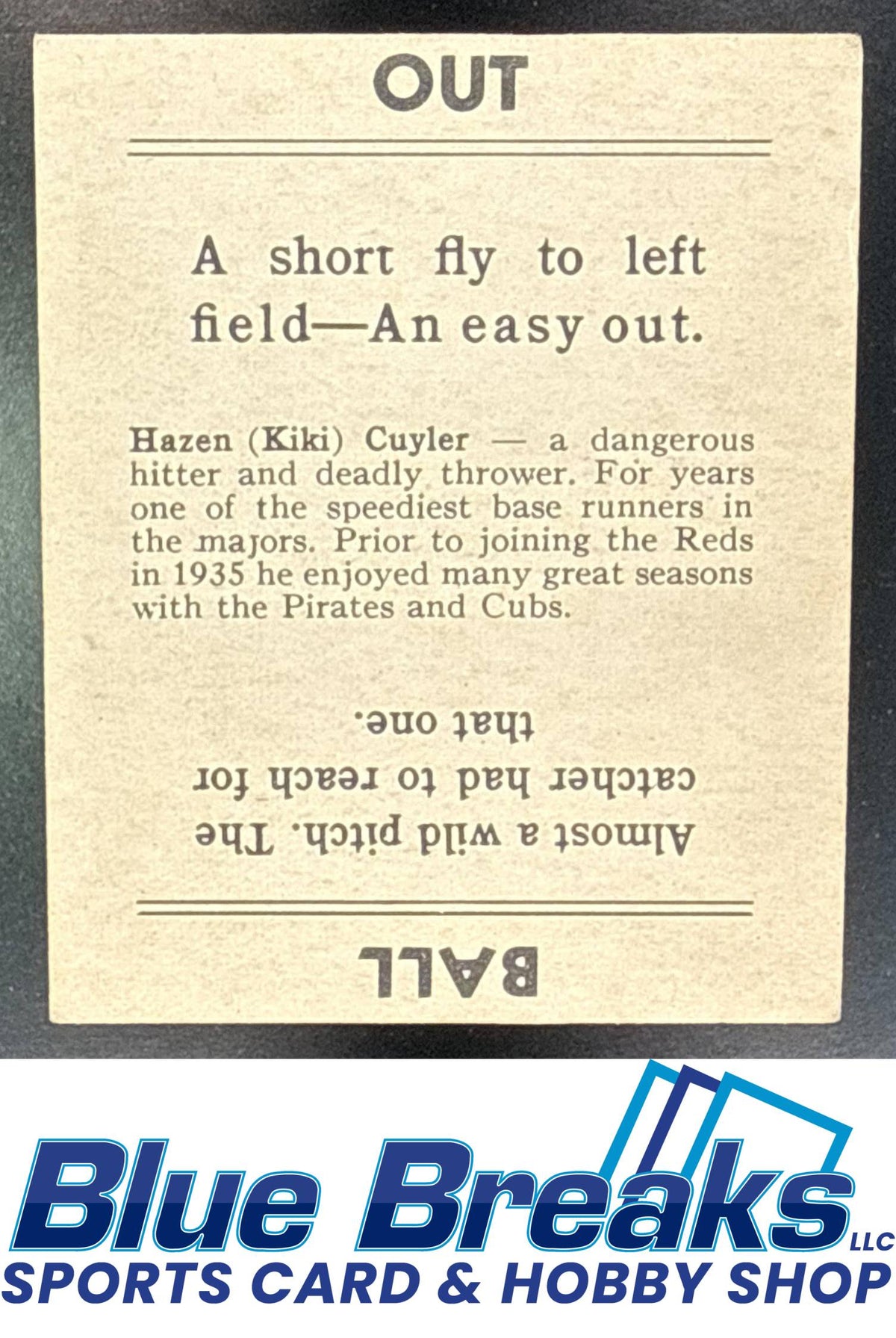 1936 Goudey R322 Kiki Cuyler [RC] #NNO Boston Red Sox