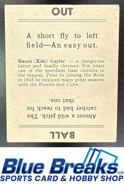 1936 Goudey R322 Kiki Cuyler [RC] #NNO Boston Red Sox