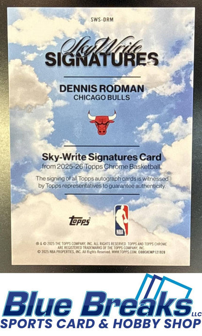 2025 Topps Chrome Sapphire Dennis Rodman #SWS-DRM SkyWrite Signatures Gold Refractor 40/50 Auto Chicago Bulls