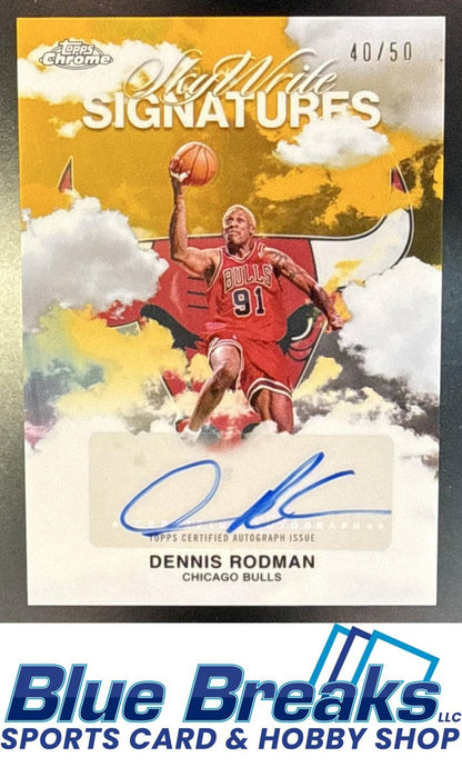 2025 Topps Chrome Sapphire Dennis Rodman #SWS-DRM SkyWrite Signatures Gold Refractor 40/50 Auto Chicago Bulls