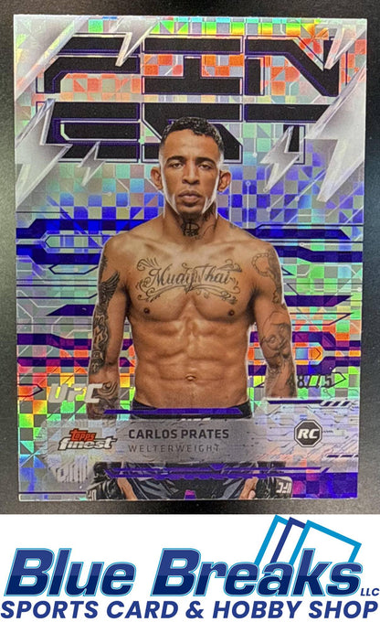 2025 Topps UFC Finest Carlos Prates #226 Purple Checkerboard Refractor 48/75 Rare RC