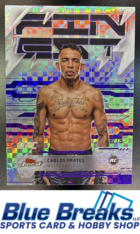 2025 Topps UFC Finest Carlos Prates #226 Purple Checkerboard Refractor 48/75 Rare RC