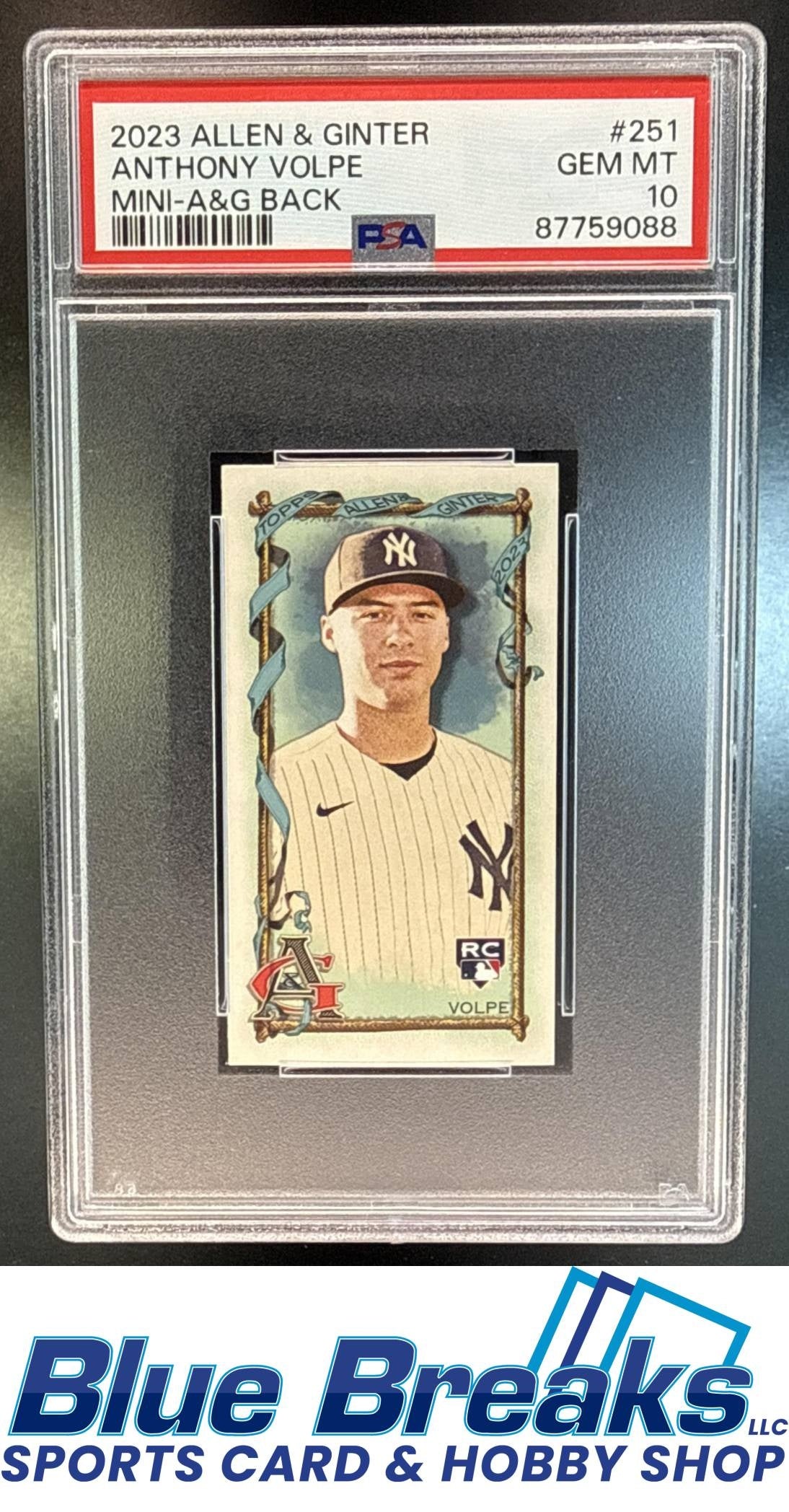 2023 Topps Allen & Ginter Anthony Volpe #251 Mini A G Back RC PSA 10 New York Yankees