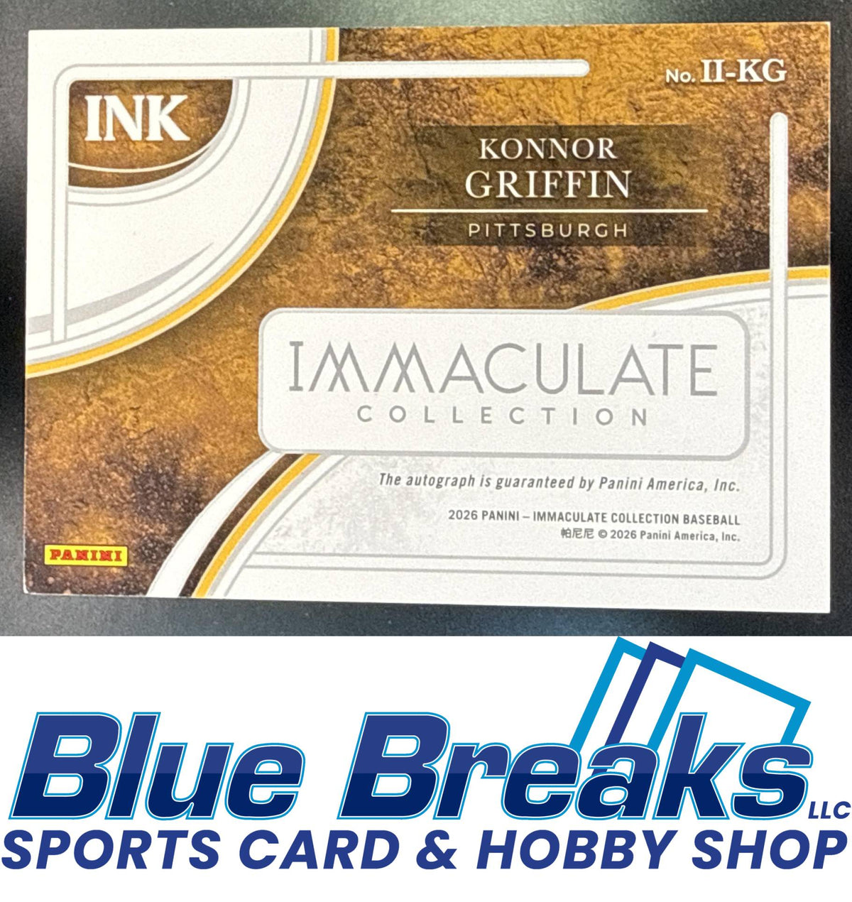 2026 Panini Immaculate Collection Ink Auto Konnor Griffin 18/25 #II-KG RC Pittsburgh Pirates