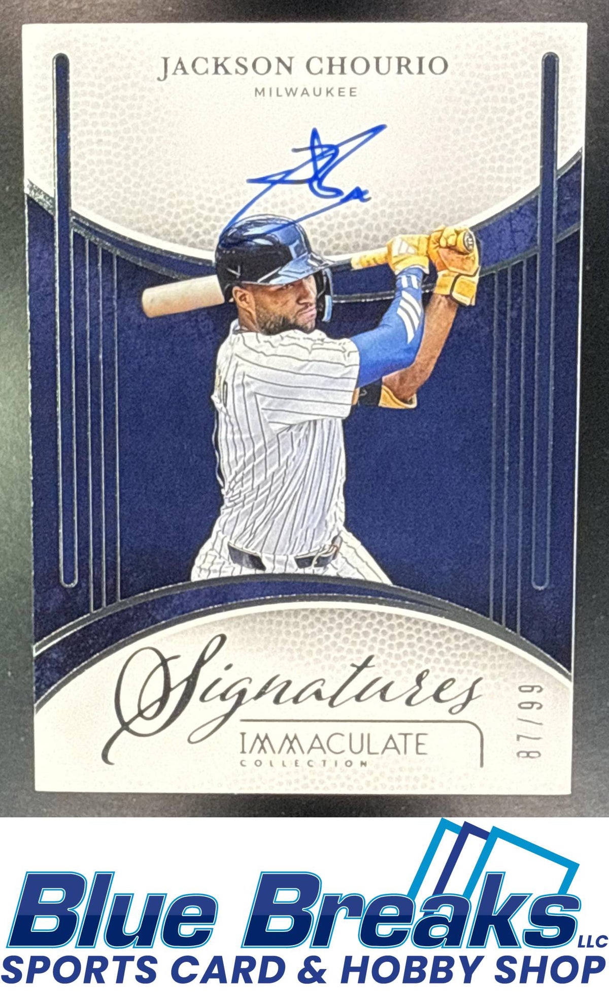 2026 Panini Immaculate Collection Signatures Auto Jackson Chourio 87/99 #6 Milwaukee Brewers