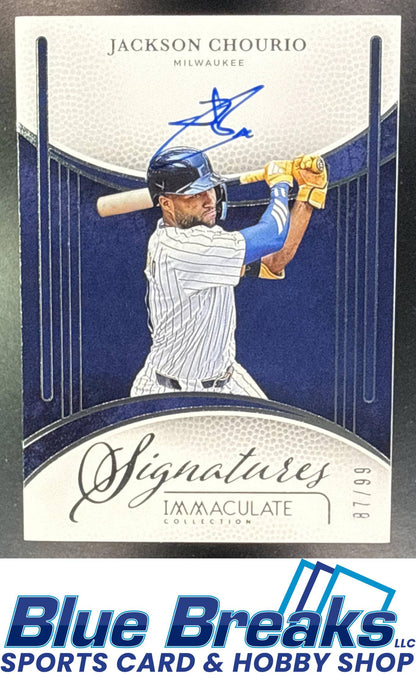 2026 Panini Immaculate Collection Signatures Auto Jackson Chourio 87/99 #6 Milwaukee Brewers