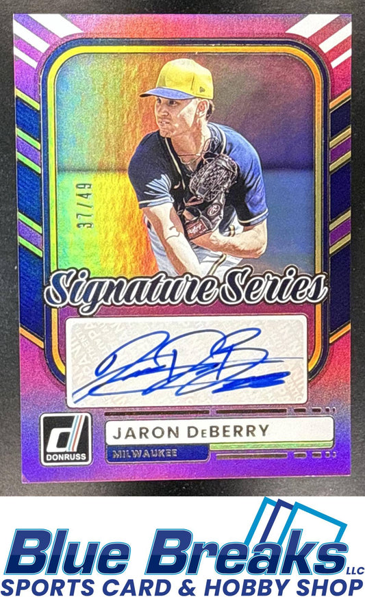 2026 Panini Donruss Jaron DeBerry #SS-JD Signature Series Purple 37/49 Auto Milwaukee Brewers