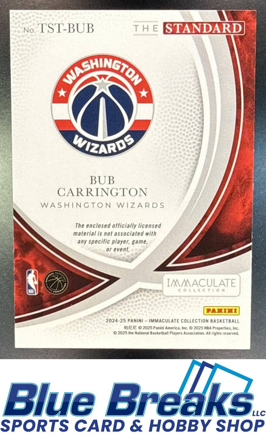 2024 Panini Immaculate Collection The Standard Bub Carrington relic 48/49 #42 Washington Wizards