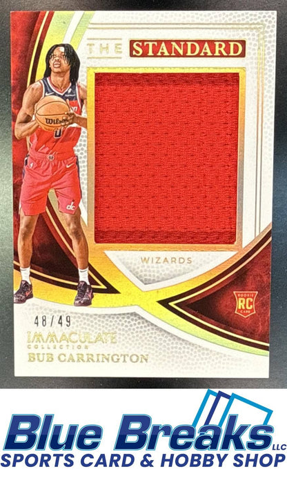 2024 Panini Immaculate Collection The Standard Bub Carrington relic 48/49 #42 Washington Wizards