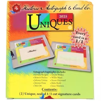 2025 Historic Autograph Uniques Hobby Box - Sealed Wax
