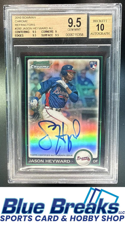 2010 Bowman Chrome Jason Heyward #200 Refractor 278/500 Auto RC BGS 9.5 10 Atlanta Braves