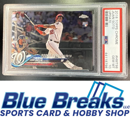 2018 Topps Chrome Update Juan Soto [RC] #HMT98 RC PSA 10 Washington Nationals