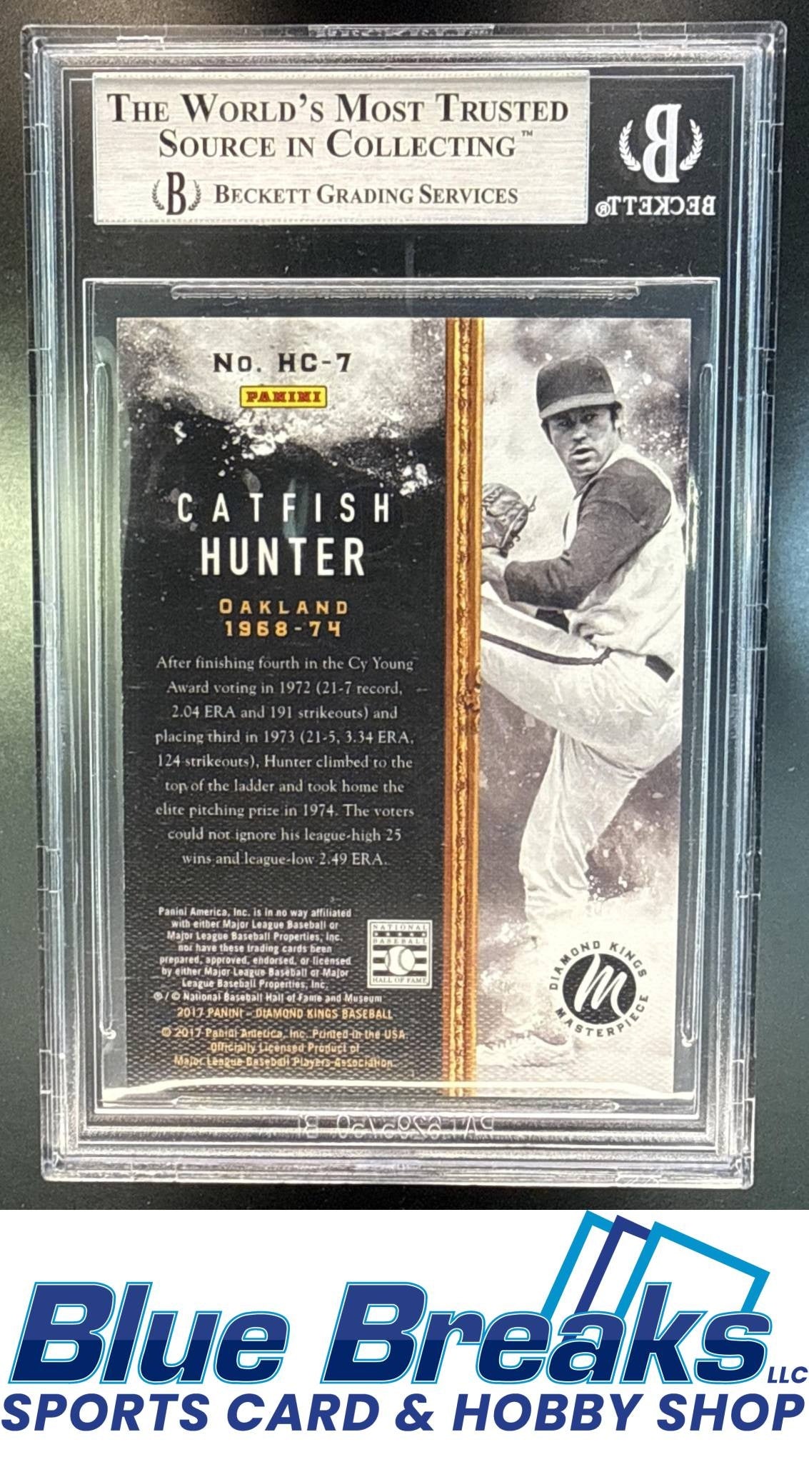 2017 Panini Diamond Kings Catfish Hunter #HC-7 Heritage Collection Masterpiece 1/1 BGS 8.5 Oakland Athletics