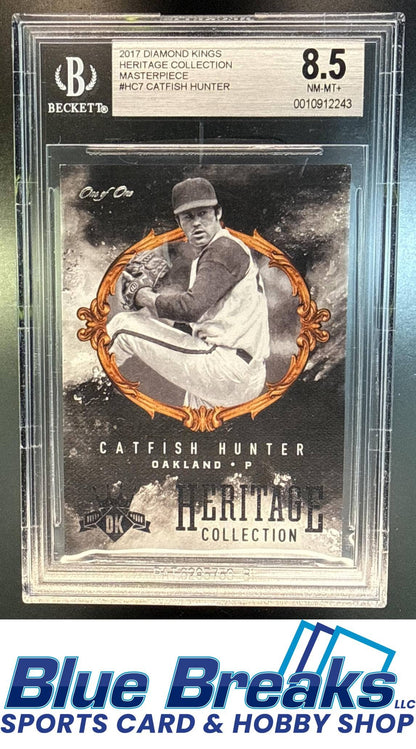 2017 Panini Diamond Kings Catfish Hunter #HC-7 Heritage Collection Masterpiece 1/1 BGS 8.5 Oakland Athletics