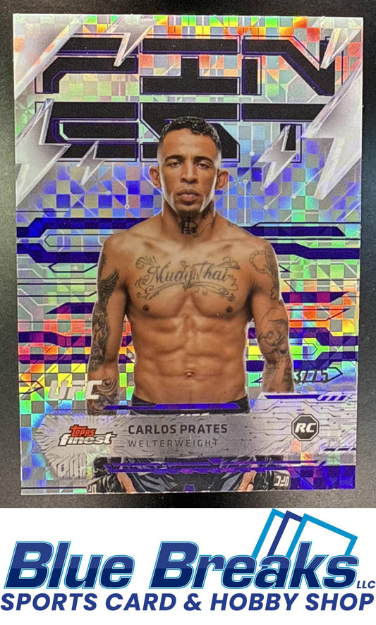 2025 Topps UFC Finest Carlos Prates #226 Purple Checkerboard Refractor 53/75 Rare RC