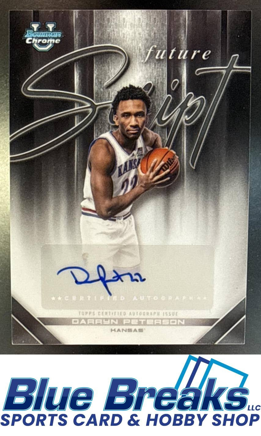 2025-26 Bowman Future Script Darryn Peterson [RC] #FS-DP Auto Kansas Jayhawks
