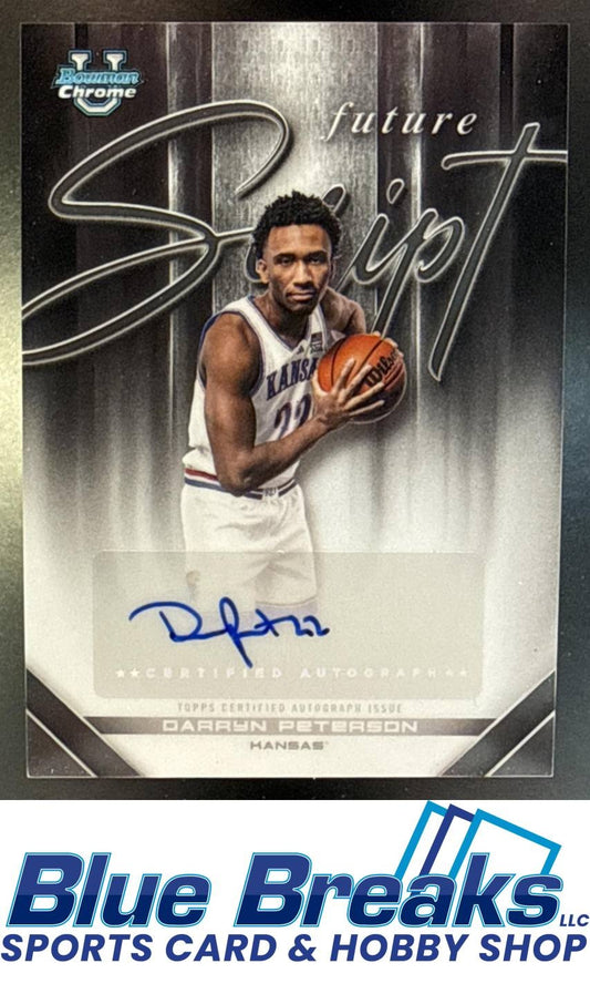 2025-26 Bowman Future Script Darryn Peterson [RC] #FS-DP Auto Kansas Jayhawks