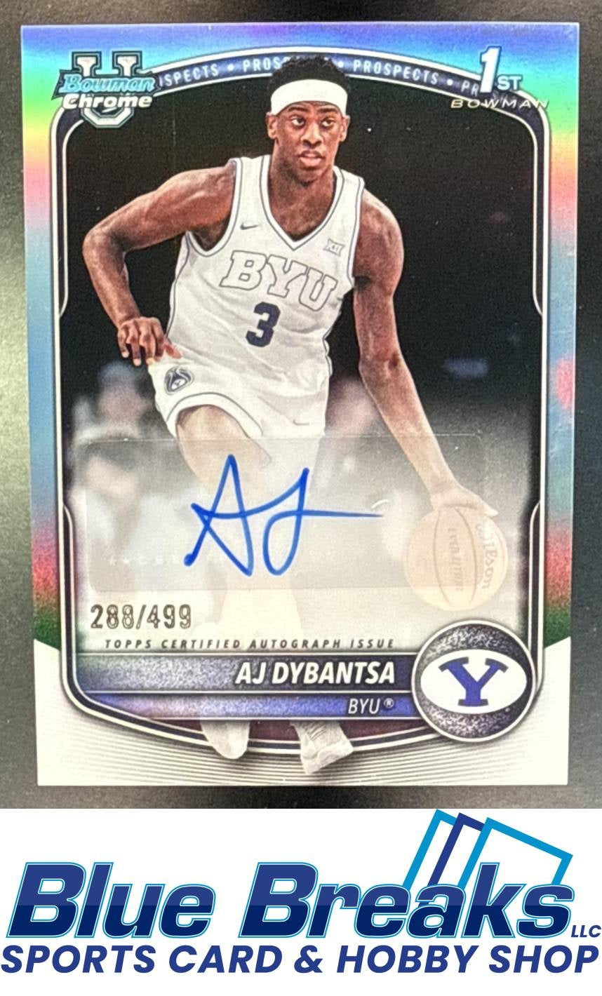2025 Bowman AJ Dybantsa #CPA-AD Chrome Auto Refractor 288/499 1st Prospect BYU Cougars