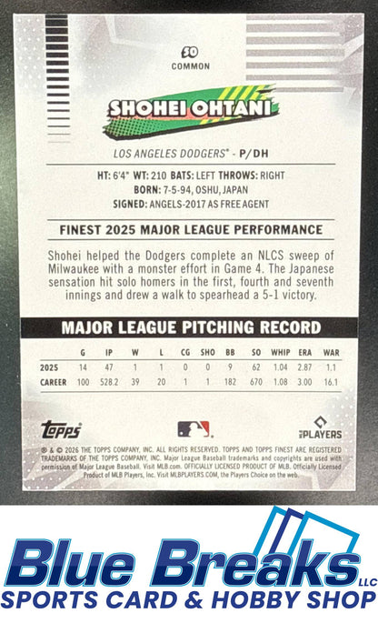 2026 Topps Finest Common Shohei Ohtani #50 Los Angeles Dodgers