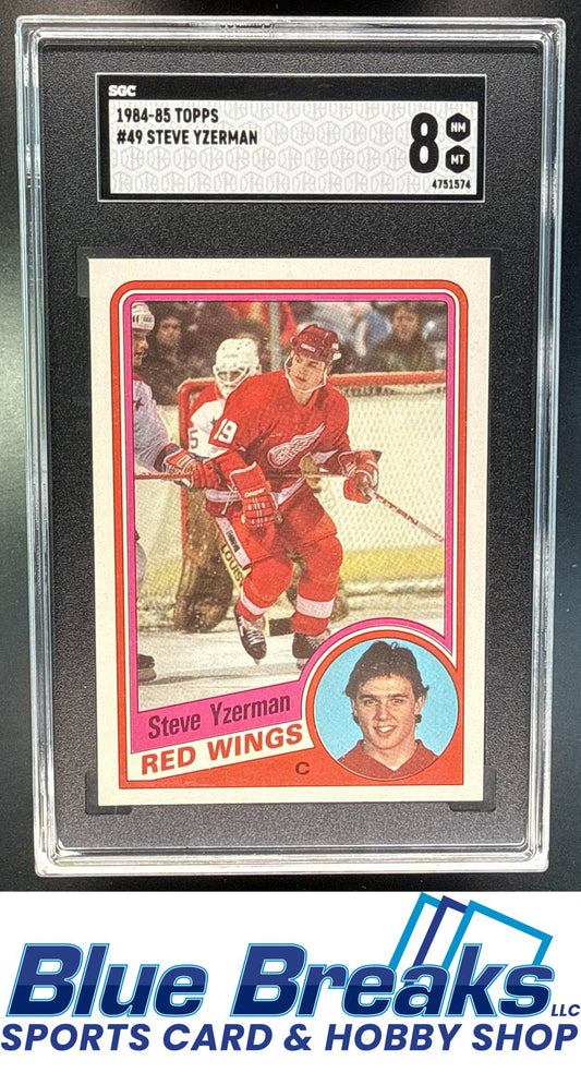 1984-85 Topps Steve Yzerman [RC] #49 RC SGC 8 Detroit Red Wings