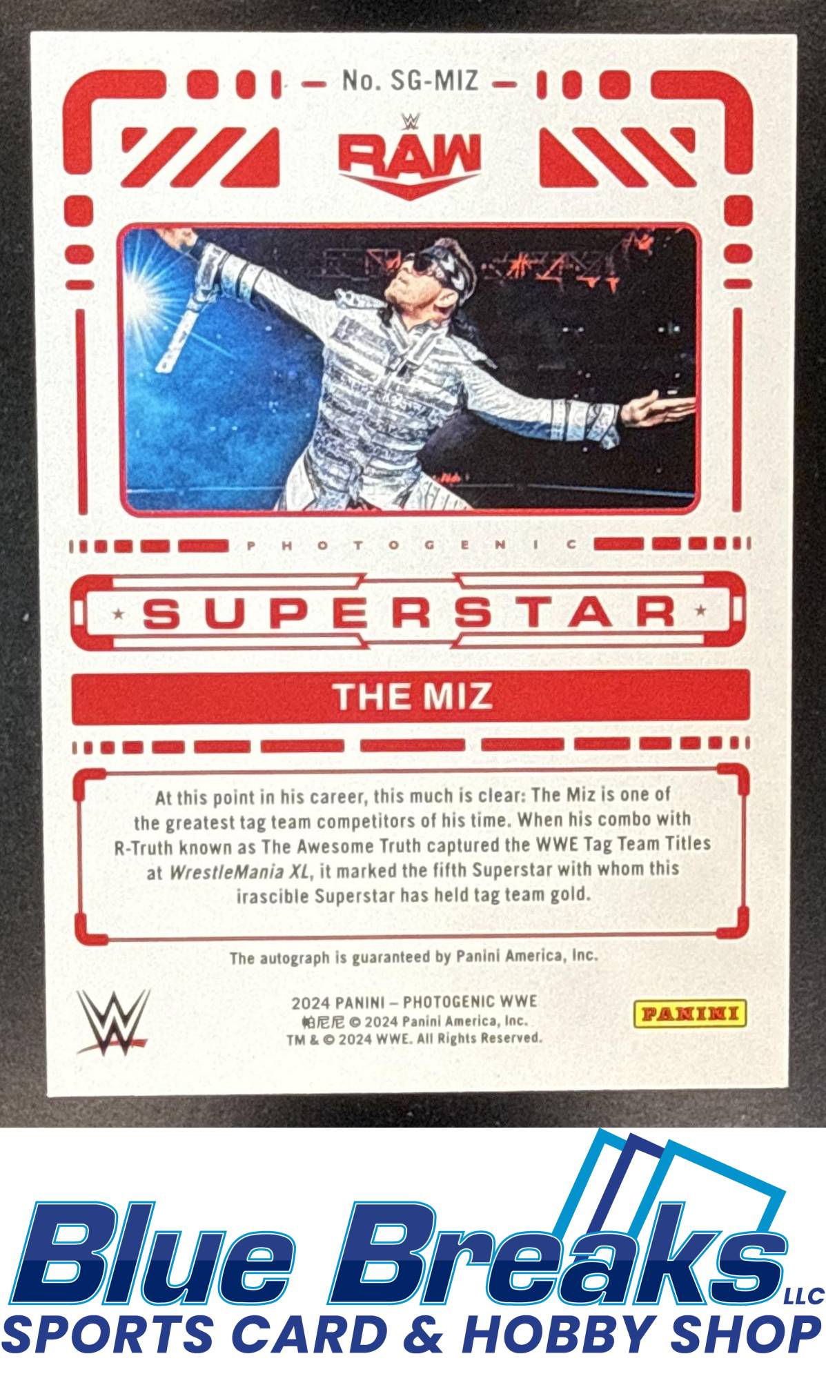 2024 Panini Photogenic WWE Superstar Signatures The Miz [RC] #SG-MIZ Auto