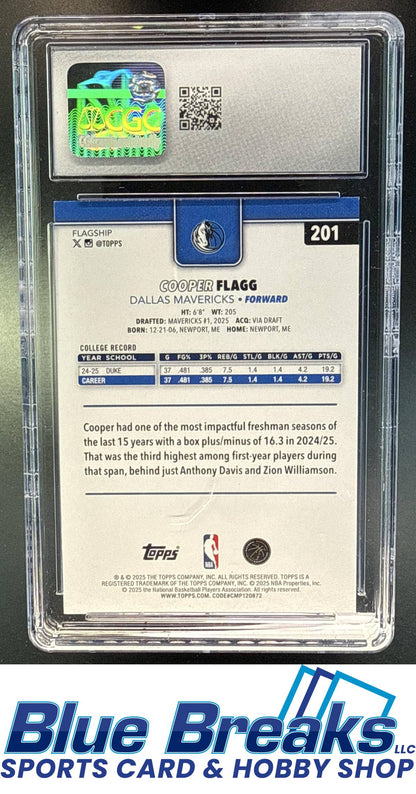 2025-26 Topps Cooper Flagg [RC] #201 RC CGC 9 Dallas Mavericks