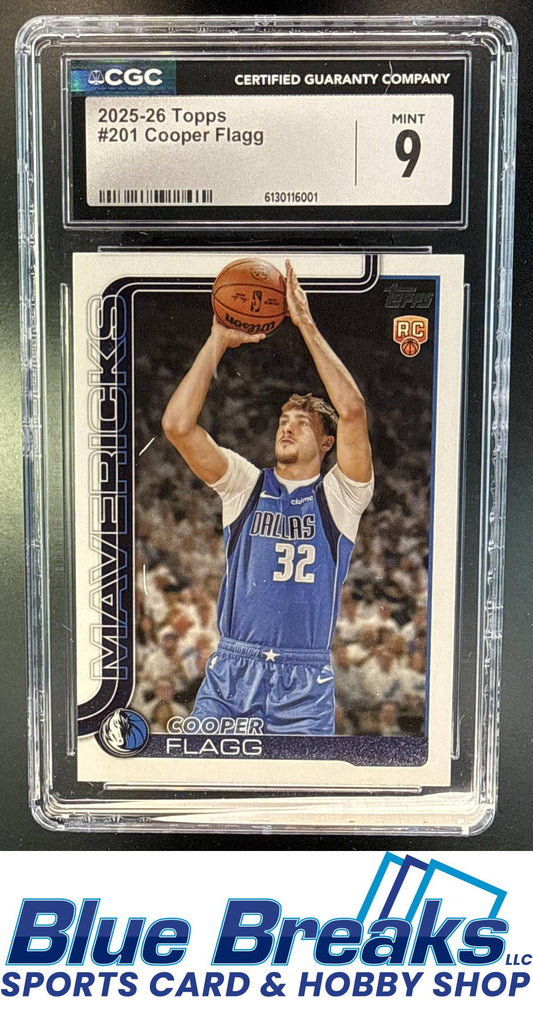 2025-26 Topps Cooper Flagg [RC] #201 RC CGC 9 Dallas Mavericks