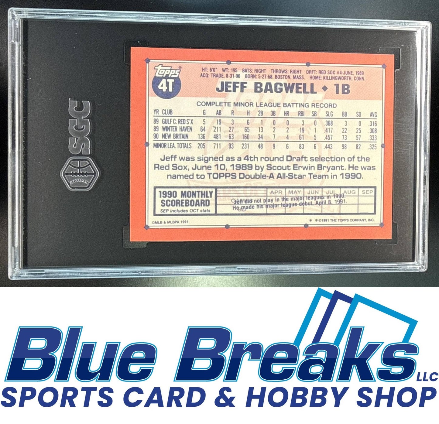 1991 Topps Traded Jeff Bagwell [RC] #4T RC SGC 6 Houston Astros