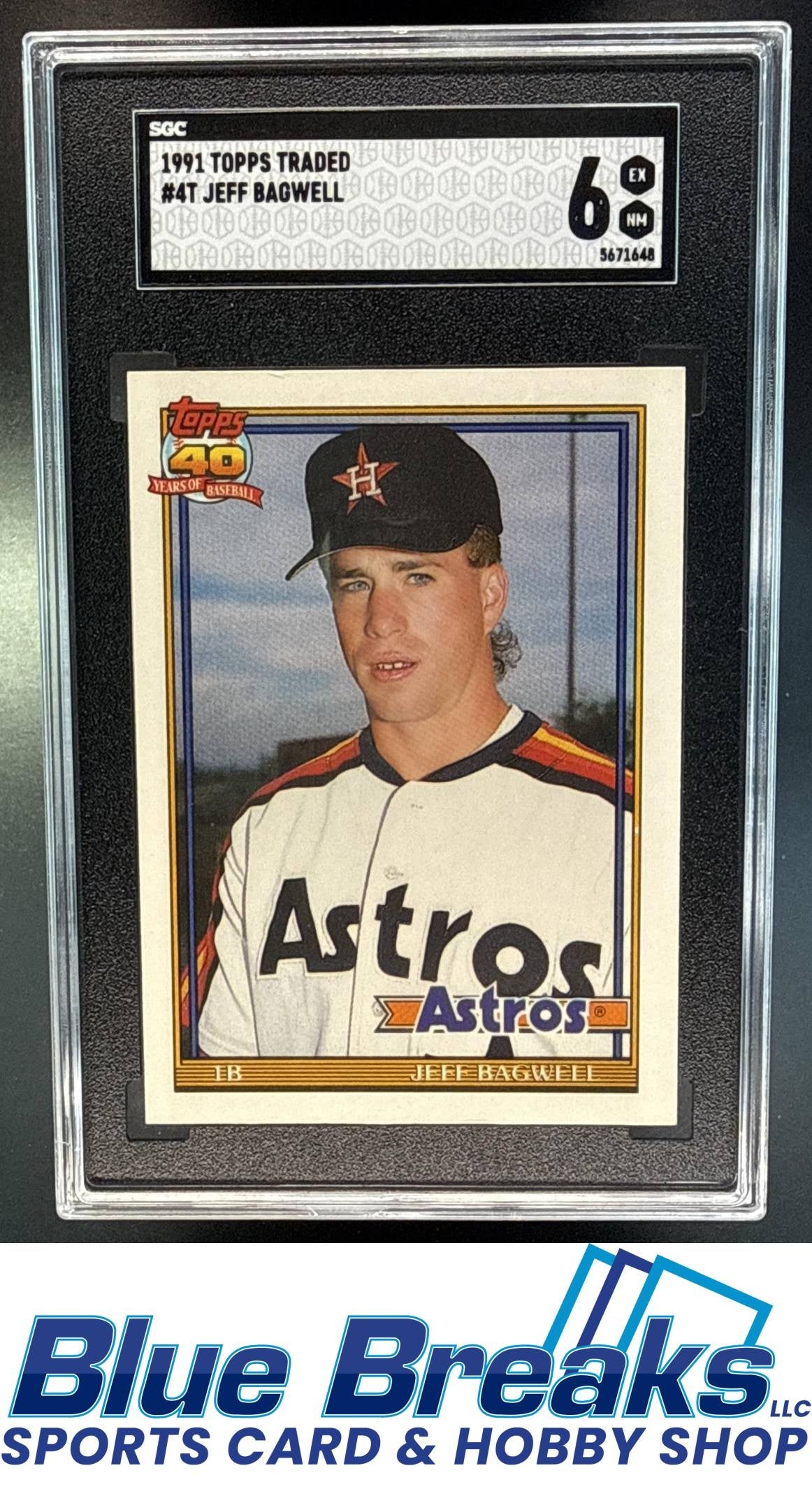 1991 Topps Traded Jeff Bagwell [RC] #4T RC SGC 6 Houston Astros
