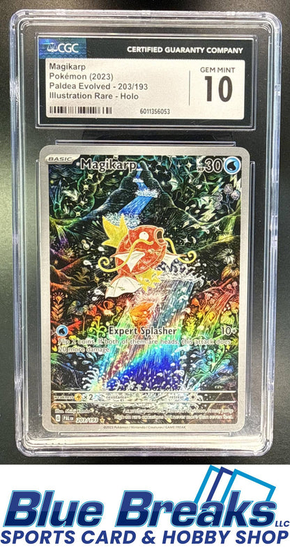 2023 Pokemon Scarlet & Violet Paldea Evolved Magikarp #203/193 Illustration Rare Holo CGC 10